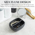 MyGift Modern Black Resin Double Sponge Holder with Marble Pattern for Kitchen Sink