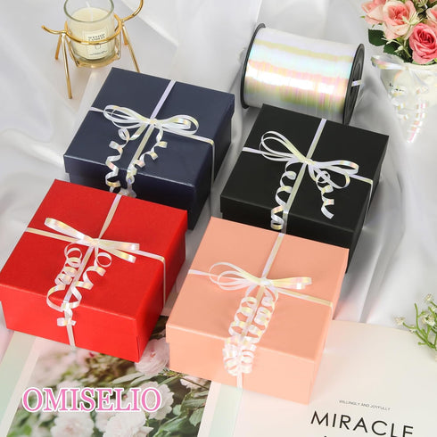 500 Yard Iridescent White Curling Ribbon for Gift Wrapping, Balloon String, Curly Ribbon, 3/16" for Baby Shower