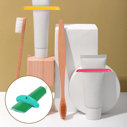 TIESOME 12Pcs 4 JJUNW Toothpaste Squeezers Bulk, Colors Toothpaste Clips Tube Squeezer Dispenser, Toothpaste Rollers