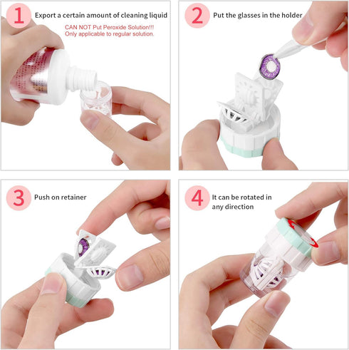 Lamoutor 8Pcs Manually Contact Lens Washer Cleaner, Plastic Lens Cleaner Case, Random Color
