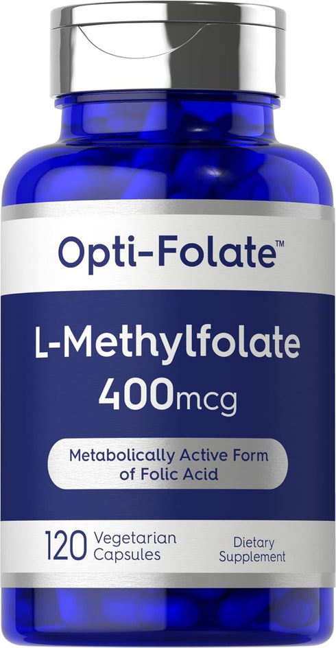 Carlyle L Methylfolate 400mcg, 120 Capsules, Vegetarian, Non-GMO, Gluten Free, Optimized Methyl Folate