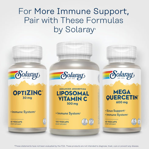 SOLARAY Liposomal Vitamin C 500mg, Enhanced Absorption Blend with Fatty Acids, 100 VegCaps, 60-Day Guarantee