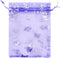 QIANHAILIZZ 5 x 7 Inch 100 Liac Butterfly Organza Jewelry Gift Pouch, Candy Pouch Drawstring Wedding Favor Bags