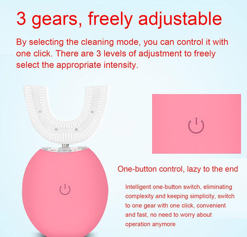VIDECOR 360 IPX7 Ultrasonic Electric Toothbrush, U Shaped Automatic Toothbrush for Adults Whole Mouth Toothbrush