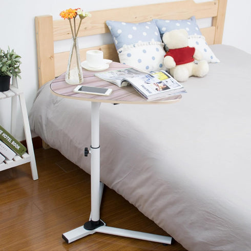 HEVIRGO 360 Modern Triangle Stand Adjustable Height Degree Rotatable Bedside Table Lifting Moveable Sofa Side End