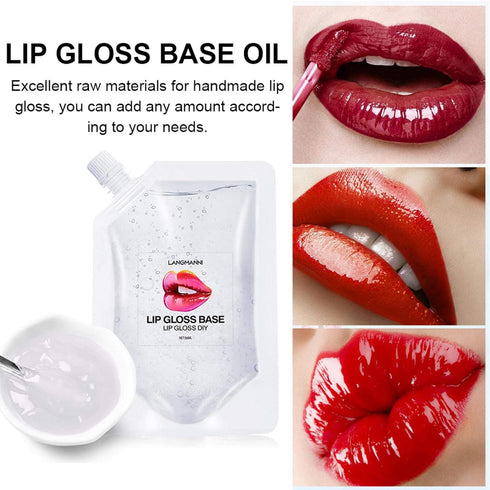 Transparent Lip Gloss, Moisturize Lip Gloss Base Oil for DIY Handmade Lip Balms, 1.69Fl.Oz