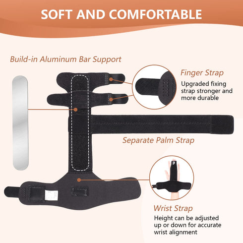 2 Finger Splint, Adjustable Finger Brace for Broken Fingers, Mallet Finger Splints, Arthritis Pain Relief (S/M)
