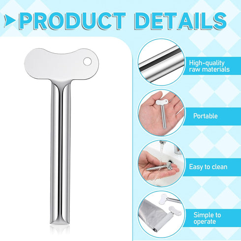 Styquenzer 3 PCS Toothpaste Squeezer, Silver Stainless Steels Metal Tube Squeezer Keys Salon Toothpaste Tubes Squeezers