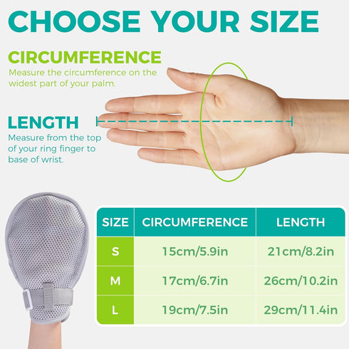Medical Restraint Gloves 2Pcs, Hand Protective Gloves for Autistic Child, Bed Restraints Mitts
