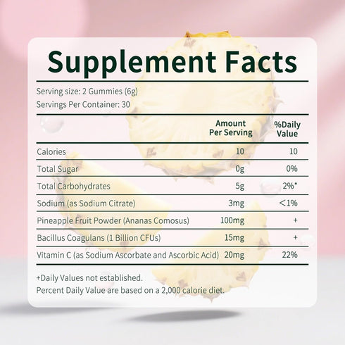 Taeci Gummies 60 Gummies (30-Day Pineapple Feminine Balance for Women Probiotics for pH & Vaginal Health, Supports Odor