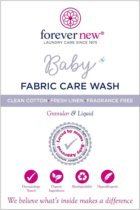 Forever New Baby Liquid Detergent – Clean Cotton Scent, 32 fl oz