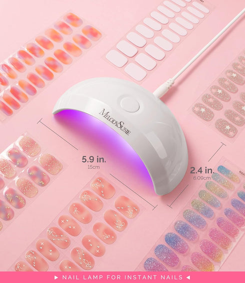 Melodysusie Mini LED UV Nail Lamp, Pocket-Sized, 2 Timers, for Handheld & Desktop Use, P-art04