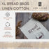 New Living 2 Pack 44x35 cm Organic Linen Cotton Bread Bags | Extra Large | Reusable Bread Storage Bags