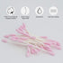 Pink Cotton Swabs Precision Pointed - 200 Count Organic Cotton Buds, Double-Sided, Lint-Free, Soft, Gentle (Pink)