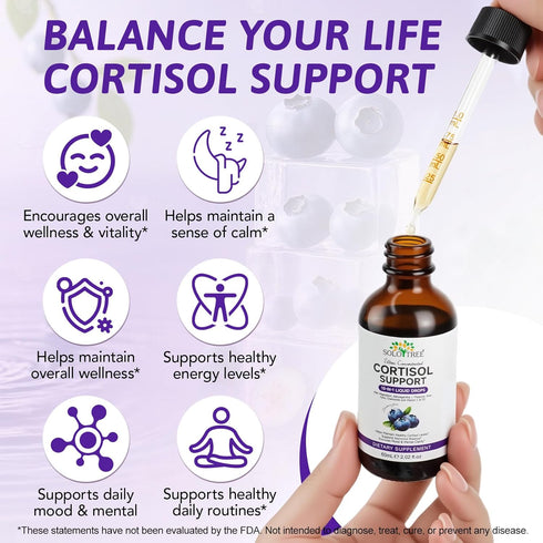 WOJBALMN Cortisol Supplements for Women & Men - Control & Lower High Cortisol Level-Adrenal Health Balance Sleep Stress