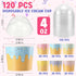 Jingmore 120 Pack 4 oz 5 Summer Ice Cream Paper Cups with Lids Disposable Ice Cream Bowls Paper Treat Dessert Cups