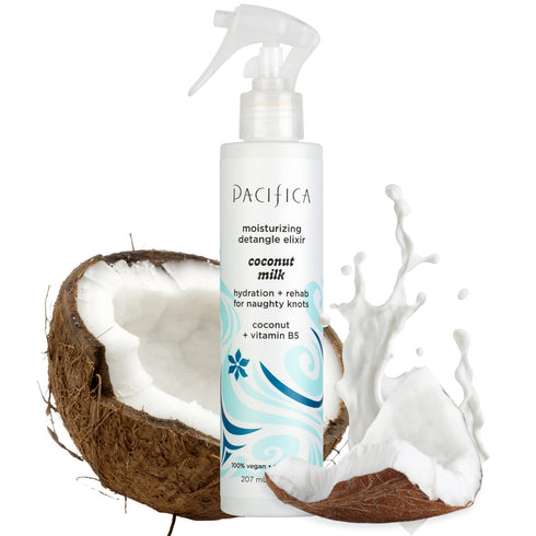 Pacifica Coconut Milk Hair Detangler Spray, Leave-In Conditioning Elixir for Tangle-Free Hair