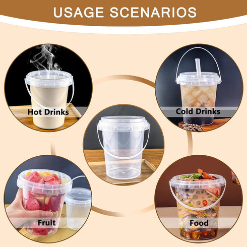 Qsqwsuye 15sets 34 packaging disposable plastic cup with lid and straw, ounce reusable and suitable for outdoor travel