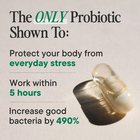 Nouri Stress Support Daily Prebiotic & Probiotic Capsules - Plant-Based Omega Oil for Cortisol Management