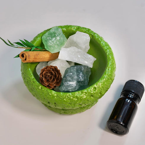 LUXE COVE Set 10 ml Set Spring Collection Essential Oil Diffuser Green Plaster Aromatherapy Diffuser with Natural