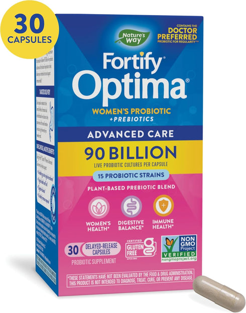 Nature's Way - Primadophilus Optima Women's - 90 Billion Active Probiotics - 30 Vegetarian Capsules