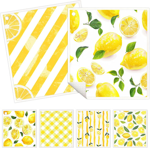 6 Pack Swedish Dishcloths for Kitchen, Reusable Absorbent Cellulose Cleaning Sponge Cloths, Biodegradable