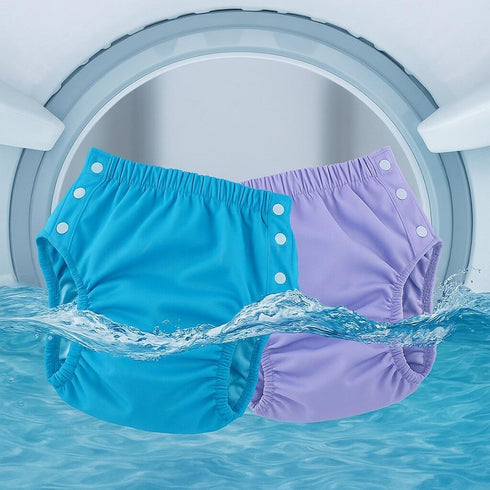 ZSVUCWPYO 2 Pack Adult Cloth Diapers Reusable Adult Diapers for Women Men,Waterproof Adjustable Cloth Incontinence