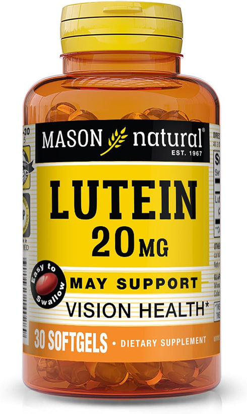 MASON NATURAL Lutein 20 mg with Vitamin E, 30 Softgels, Supports Eye Health