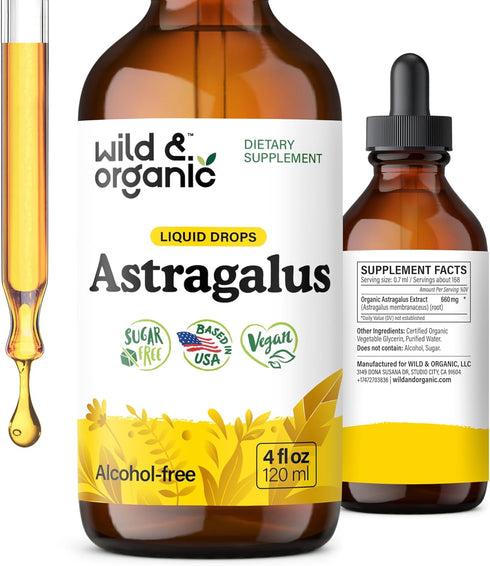 Wild & Organic Astragalus Root Extract Drops - Immune Support - Liquid
