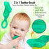 Brilliant Oral Care Baby’s First Toothbrush, Smooth Silicone Bristles for Ages 4+ Months, Green + Clear, 2 Pack