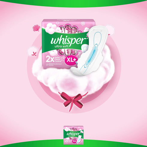WHISPER 30 Ultra Soft Sanitary Pads - Pieces (XL Plus)