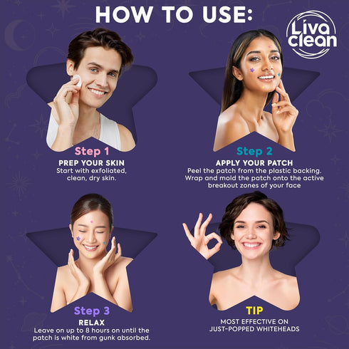 LivaClean 240 CT Superstar Patches, Pimple Patches with Salicylic Acid & Tea Tree, Cute Hydrocolloid Acne Stickers