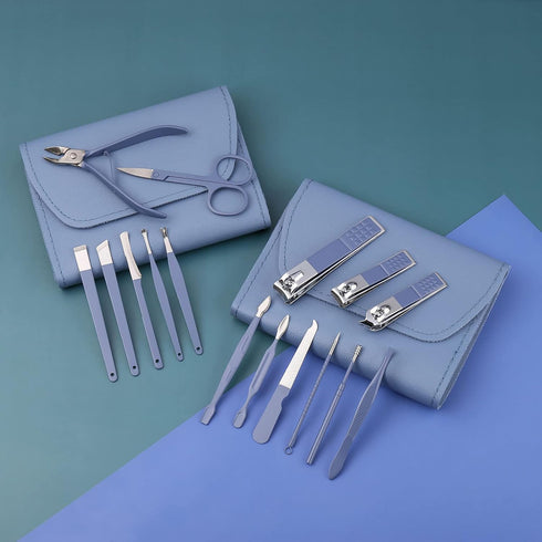 Manicure Set - 16 In 1 Professional Grooming Kit with Stainless Steel Tools and Luxurious Leather Travel Case