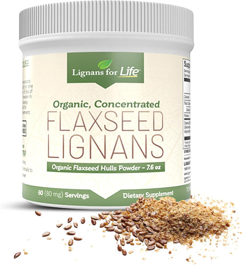 Lignans for Life Natural Bulk Ground Flaxseed Powder - Omega 3 & 6 Fatty Acids, High Fiber Antioxidants, 60 Servings