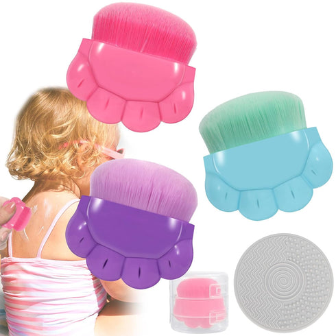 RGQSUN 3 Pack Kids Sunscreen Applicator,Sunblock Buddy Brush with Protective Case,Sun Lotion Applicator