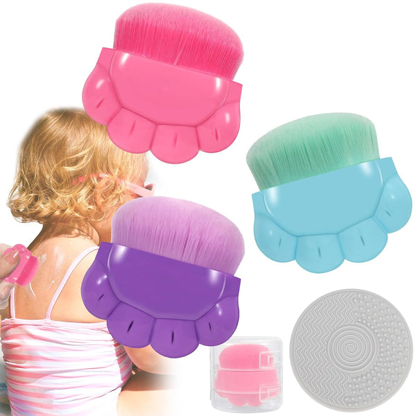 RGQSUN 3 Pack Kids Sunscreen Applicator,Sunblock Buddy Brush with Protective Case,Sun Lotion Applicator