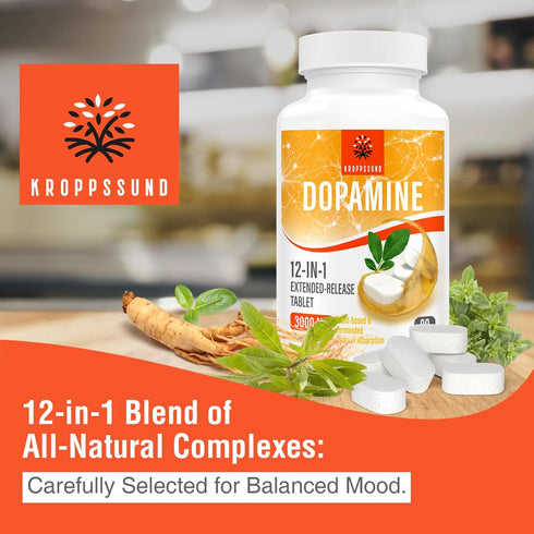 Natural Dopamine Supplement - 90 Tablets (1 Bottle)