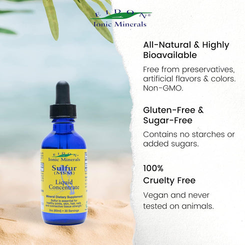 Eidon Ionic Minerals Liquid Sulfur Concentrate, 2 Oz, Supports Healthy Joints & Skin
