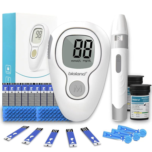 Blood Glucose Monitor Kit, Diabetes Testing Kit with 100 Glucometer Strips and 100 Lancets for Blood Sugar Monitoring
