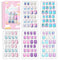 Laza 120pcs Children Nails Press On Pre-glue Full Cover Nail Tips Kit - Glitter Gradient Color Rainbow Short Artificial