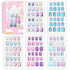 Laza 120pcs Children Nails Press On Pre-glue Full Cover Nail Tips Kit - Glitter Gradient Color Rainbow Short Artificial