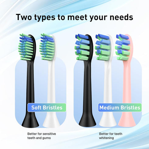 Mcuy 7am2m AM101/AM105 7am 2m, 10 Count, Replacement Brush Heads Compatible with Sonic Electric Toothbrush - Medium