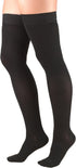 Truform 20-30 mmHg Compression Stockings for Men and Women, Thigh High, Closed Toe, Black, Medium