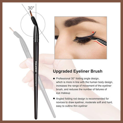 MAANGE Makeup Brushes, 25pcs Premium Synthetic Brush Set with Gift Box for Foundation, Blush, and Eyeshadow (Black)