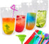 Ozera 100 Pcs Drink Pouches, 16 Oz Reusable Juice Pouches for Adults,