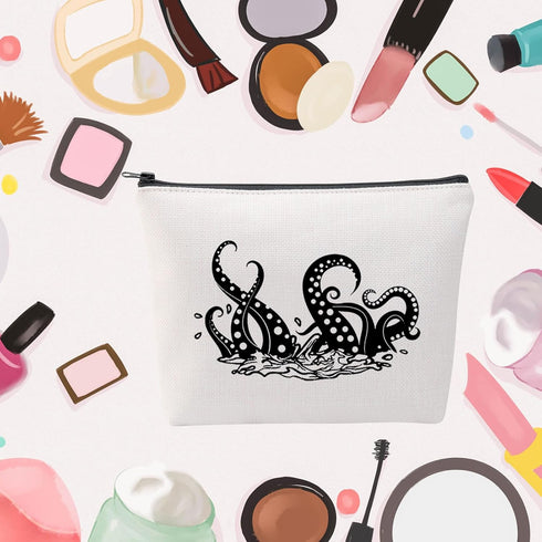 Octopus Lover Gift - Tentacle Makeup Bag, Marine Organism Gift for Squid Lovers, Ocean Kraken Mythical Gift