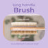 MainBasics Back Scrubber for Shower, Long Handle Dual-Sided Brush for Body Wash & Scrubbing, Lavender, Wood