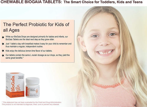 BioGaia Probiotic Chewable Tablets, 30 Count - Simple Way to Promote Digestive and Immune Health