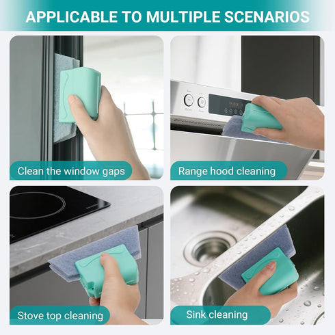 Zqarallax 3 Pack 6 Window Cleaner Tool, Window Screen Cleaner and Track Cleaning Brush with Replacement Cleaning