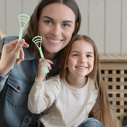 100 Counts Disposable Tongue Scraper with Dental Picks, BPA Free Plastic Tongue Cleaner Scrapers for Fresh Breath